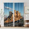2 Pcs Filtering Curtains (excluding Rods Non-movable Without Batteries) Vintage Kabul Bala Hissar Fort for Use In Bedrooms