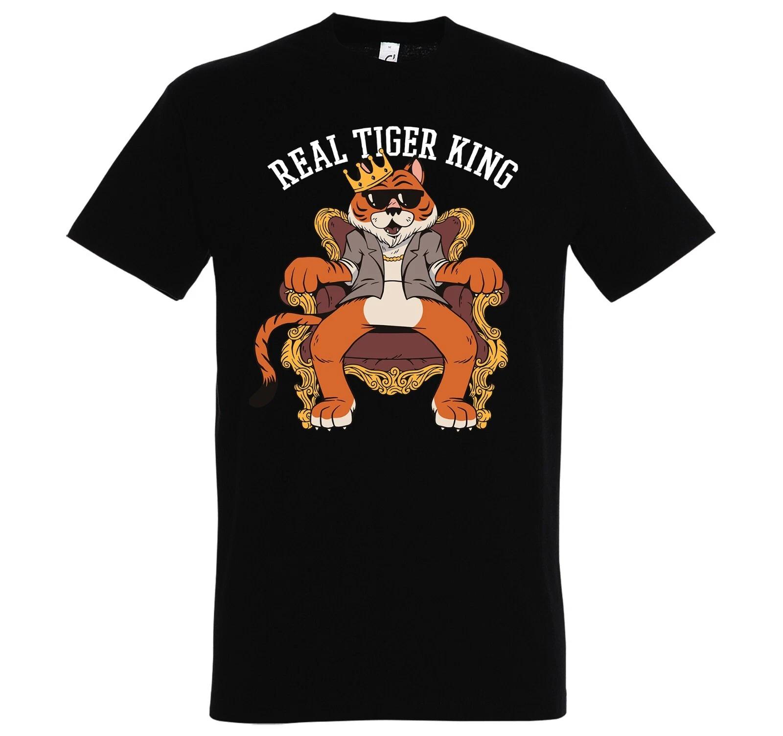 Men s T-Shirt Real Tiger King Animal Lovers Maker Men Saying Motif Funny XL