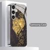 Coque de téléphone 2D à motif cœur brillant pour Samsung S26 S25 S24 S23 S22 S21 S20 A56 A36 A16 Housse de protection en verre plaquée électro