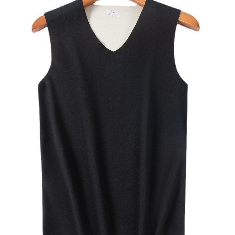Men's Two-Tone Seamless Thermal Fleece Vest - Slim Fit, Cut-to-Fit, Fleece-Lined Base Layer
