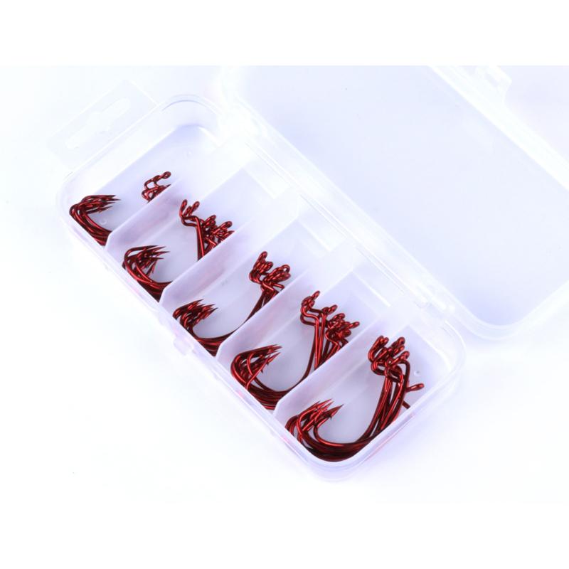 50 sztuk/pudło haczyki wędkarskie zestaw korba haczyki wędkarskie przynęty akcesoria do wędkarstwa morskiego narzędzia wędkarskie na zewnątrz