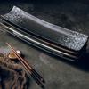 Japanese-style Long Plate Creative Rectangular Plate Sushi Plate Black Simple Long Plate Restaurant Tableware Supplies