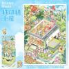 Plus Size Kawaii 3D Cartoon Small Wooden House Miniature Scene Stickers Stacked Stickers Game Stickers Children's Festival Gifts