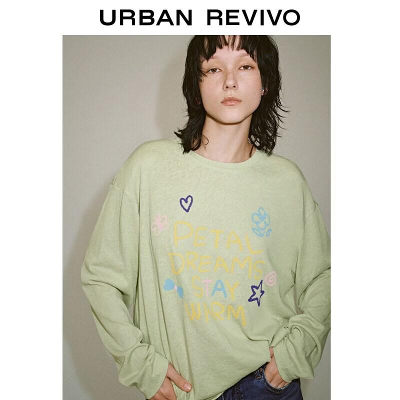 UR2026 Women s Fun Letter Print Long Sleeve T-Shirt M
