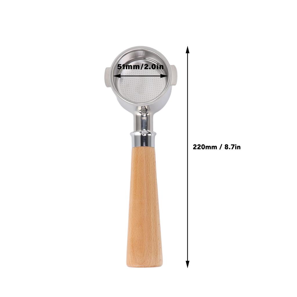 51mm Bottomless Portafilter 2 Ear Coffee Replacement Compatible with EC0310 Espresso Machine Maker