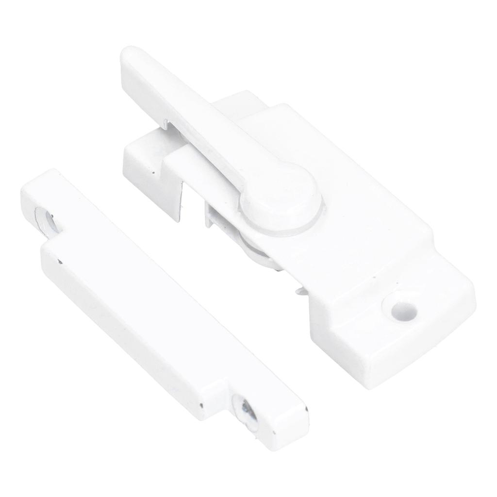 Sash Lock Square Zinc Alloy White AntiRust Multifunctional Sturdy Window Lock for Home Office
