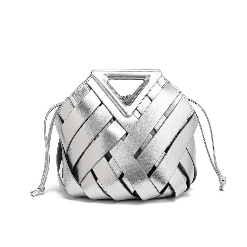 Magnetic Buckle Woven Triangle Women's Handbag - Large Capacity Crossbody Bag