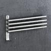 Wall Mounted Rotatable Towel Holder Stainless Steel Towel Rack Space Saving Bathroom Kitchen Shower Room Storage Organizer