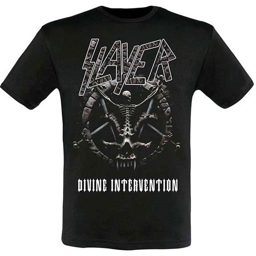 Men s Slayer Divine Intervention 2014 Dates (Ex-Tour with Back Print) Slim Fit 4XL