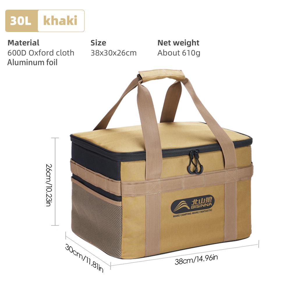 Outdoor Camping Bag 26L/30L/42L Folding Gas Tank Storage Bag Picnic Cookwre Container Camp Supplies Adjustable Partition