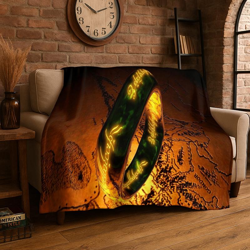Classic L-Lord of The Rings H-Hobbit Flannel Blanket Soft Warm Throw Blanket for Bedroom Living Room Bed Travel Camping Picnic