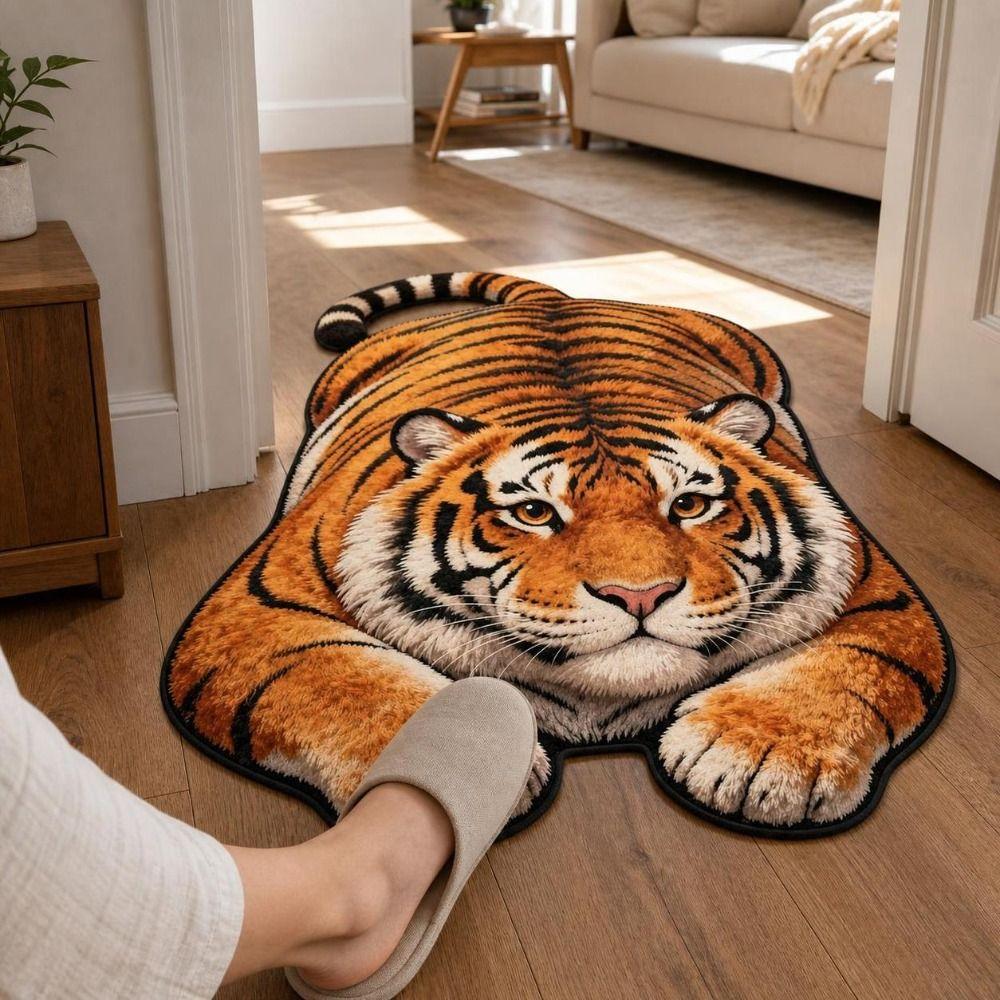 Multiple Sizes Bathroom Carpet Tiger Shape Bedside Rug Creativity Bedroom Floor Mat  Home Decor