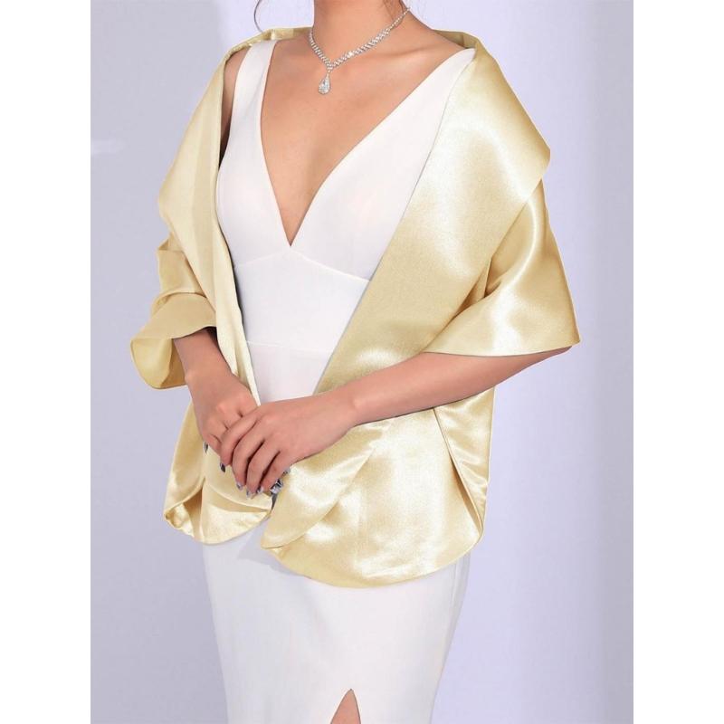 Luxuriöse Hochzeit Seidengefüttertes Inneres Bequemer Wiederverwendbarer Faltbarer Schal für Besondere Anlässe