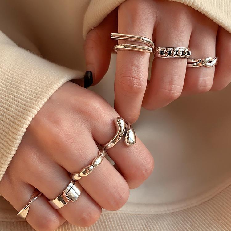 S925 Sterling Silver Retro-Style Heavywork Index Finger Ring