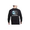 Nike Dri FIT Logo Print Relaxed Sweatshirt Men Tops Black DV9827-010