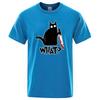 Funny Knife Cat Cartoon Printed T-Shirt Fashion Casual Short Sleeves Loose Oversized Cotton Tshirt Summer Breathable Tees