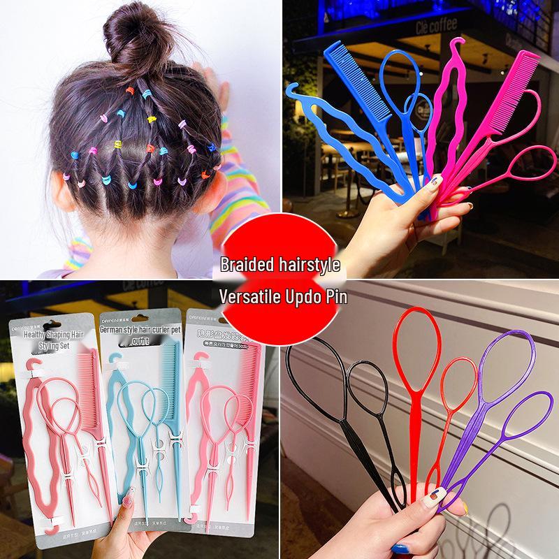 

Children s Hair Updo Tools: Braiding Needle & Ponytail Threader for Girls