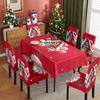 Festive Christmas Tablecloth and Chair Covers Set Waterproof Oil Resistant Holiday Dining Decor for Home