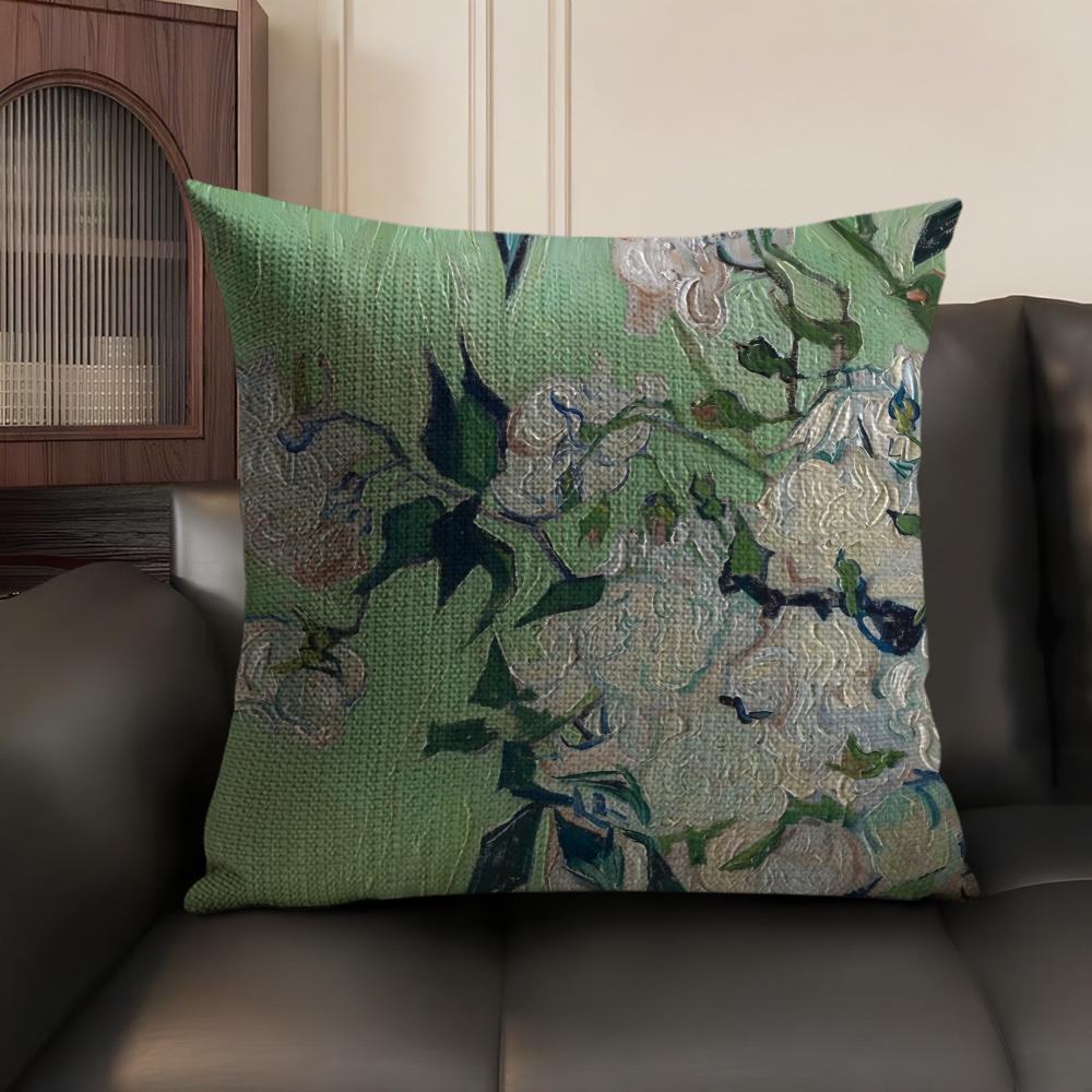 Van Gogh Original Print Cushion Cover Natural Linen Organic Fabric DoubleSided Printing Sofa Home Decor Gift Pillow Case