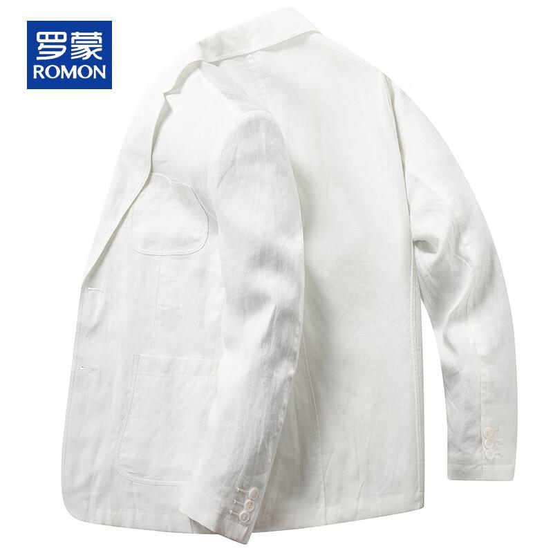 ROMON Men's 100% Linen Casual Suit Jacket