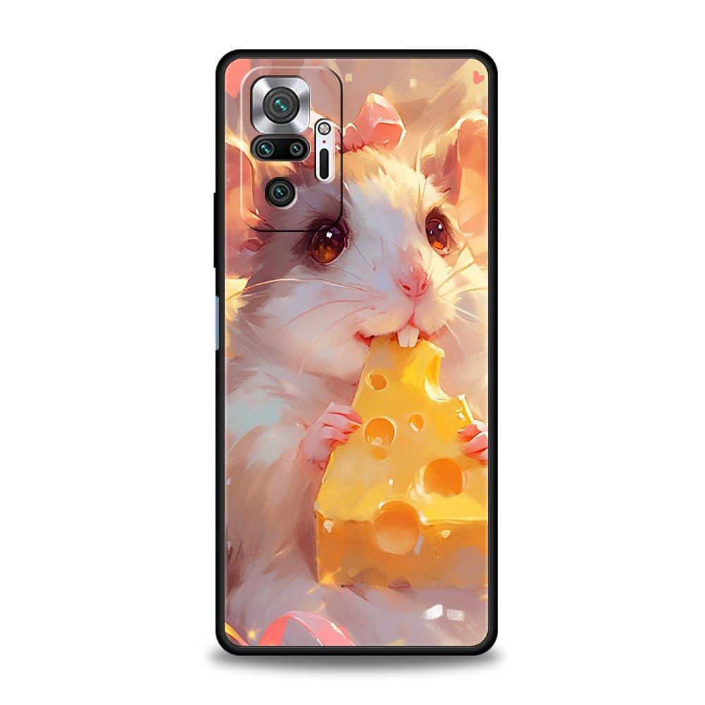 Phone Case Cover for Redmi 14C 10C Note 15 14 13 12 10 11 Pro Plus K40 5G Soft TPU Shockproof Fundas Funny Rock And Roll Mouse