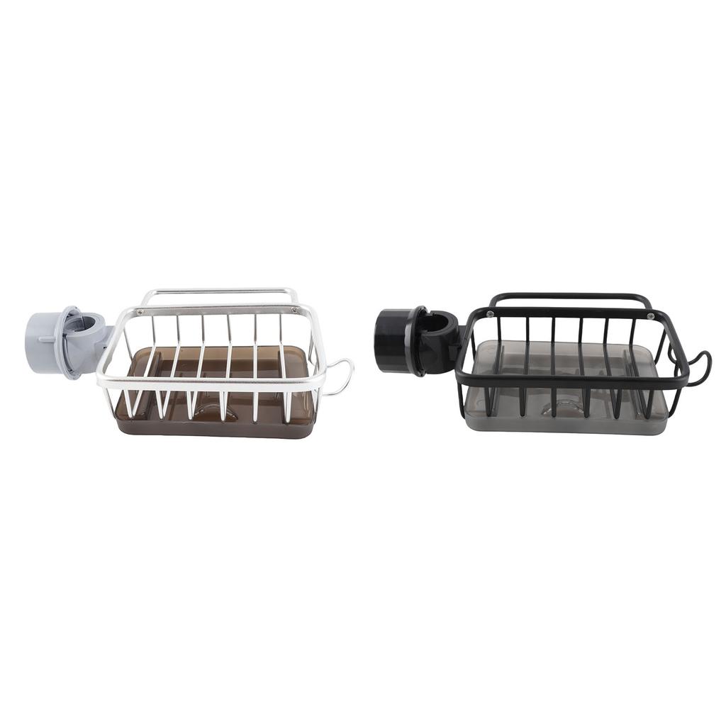 Stainless Steel Sink Organizer with Drip Tray Multifunctional for Sponge Soap Brush Sink Caddy Holder Space Saving