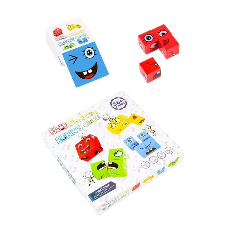 Wooden Transforming Puzzle Cube With Sound Button