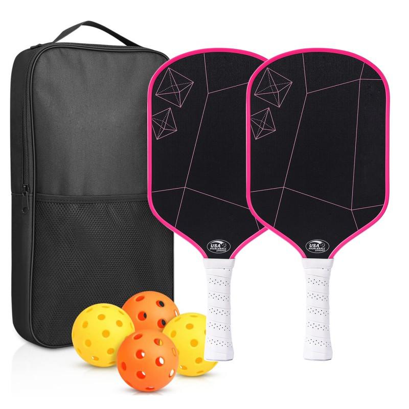 T700 Carbon Fiber Pickleball Paddle Set Rough Matte Surface 16mm Thick Tournament Grade Competitive Play
