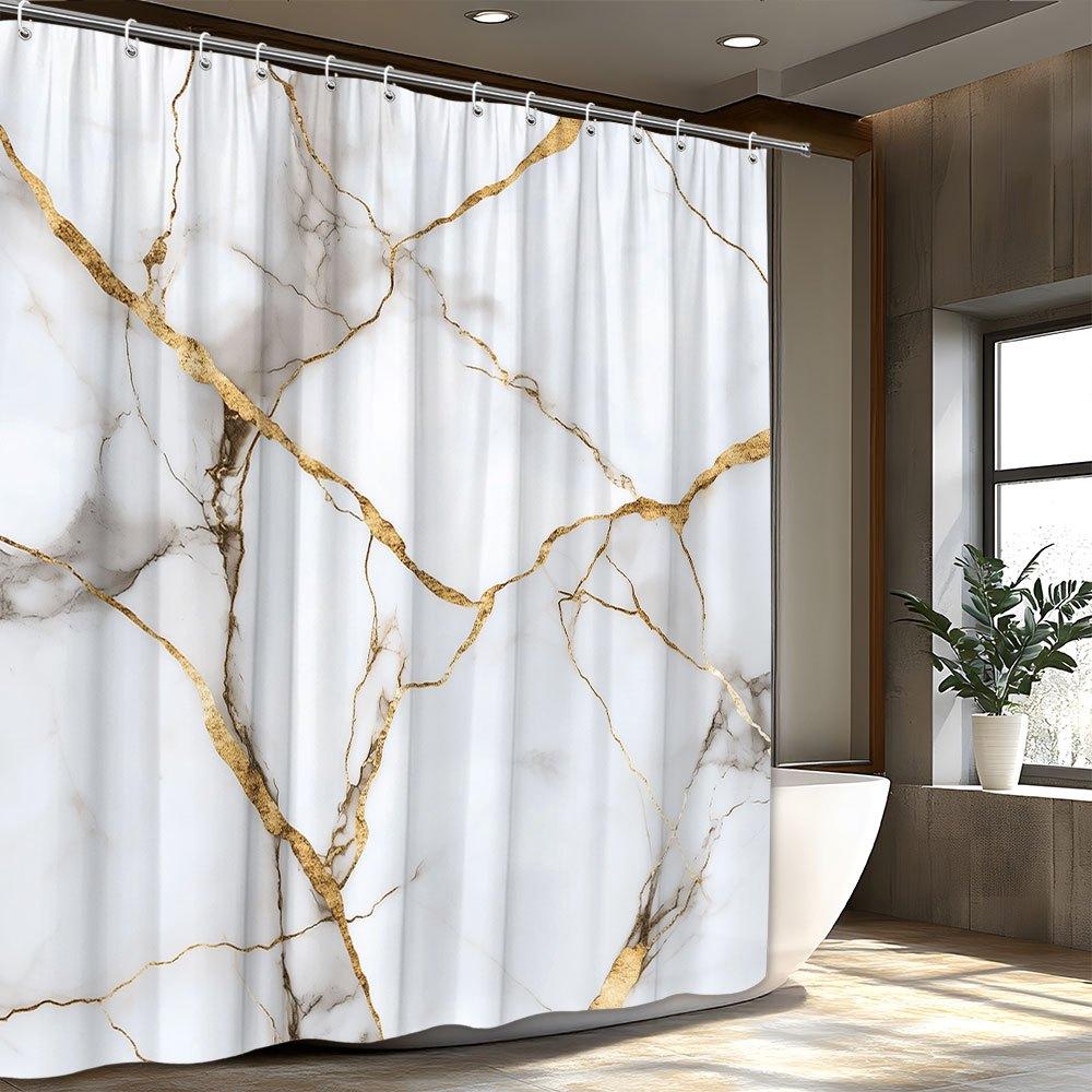 Multi-style Bathtub Curtain With Hooks Easy Clean Waterproof Simple Hang For Home Hotel Apartment Decor
