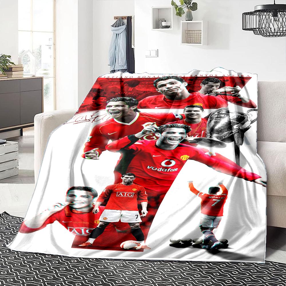 Football Celebration Moment printed flannel breathable and warm blanket, a stylish home gift, suitable for home, office and bedspread use. 0713a6