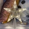 Christmas LED Transparent Five-pointed Star Tree Toppers Merry Christmas Tree Decorations for Home Xmas Ornaments Navidad Props