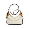 Michael Kors Mk Wilma Classic Monogram Logo Chain Zip Closure Coated Canvas Crossbody Bag Small Women crossbody bag Vanilla Brown 35H3G3WC5B-VANILLA