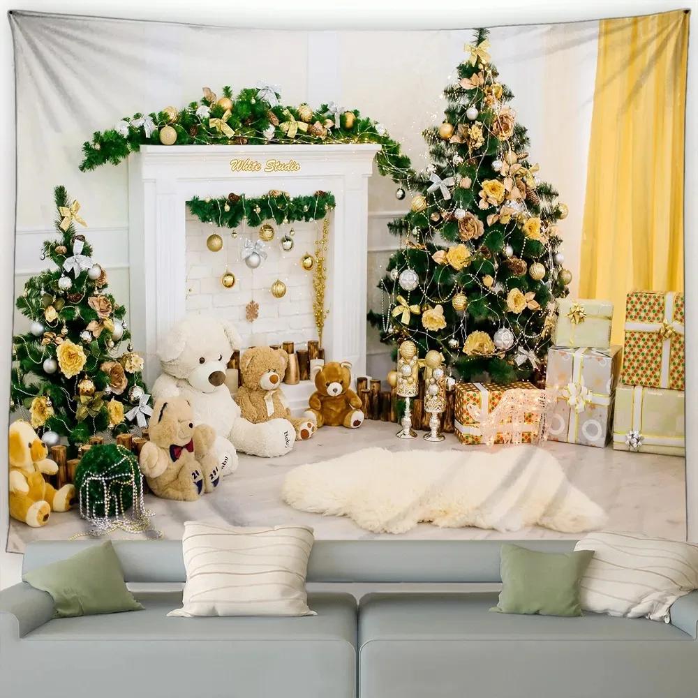 Tapestry ze wzorem choinki Sypialnia Salon Domowa Dekoracja Świąteczna