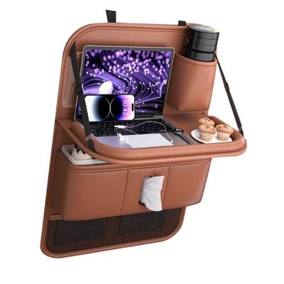 31BC Car Back Storage Bag with Foldable Tray Tissue Slot and Cup Pocket