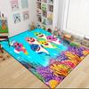 1 ks Kobercový kobereček Baby Shark Family Adventure Přizpůsobitelný Měkký Omyvatelný Protiskluzový Domácí Obývací Pokoj Podložky pod Pohovku Personalizovaný Kobereček 0917306