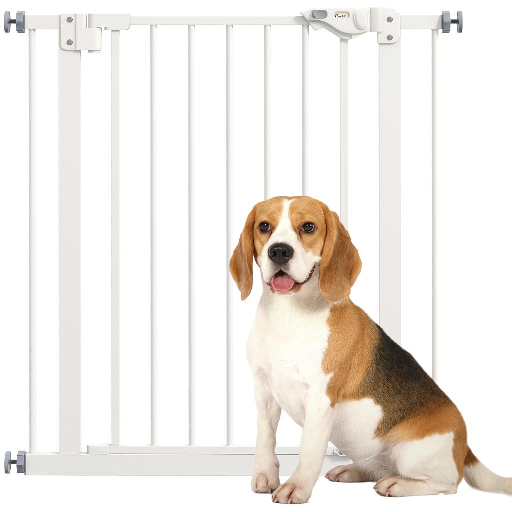 Adjustable Safety Gate w/ One Extensions, Four Adjustable Screws, White