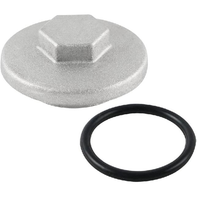 NICECNC Engine Valve Tappet Adjustment Cover Cap, 17mm Front/Rear Differential Gear Case Cap Lid O-Ring Compatible with Honda 12361-300-000, 1PCS
