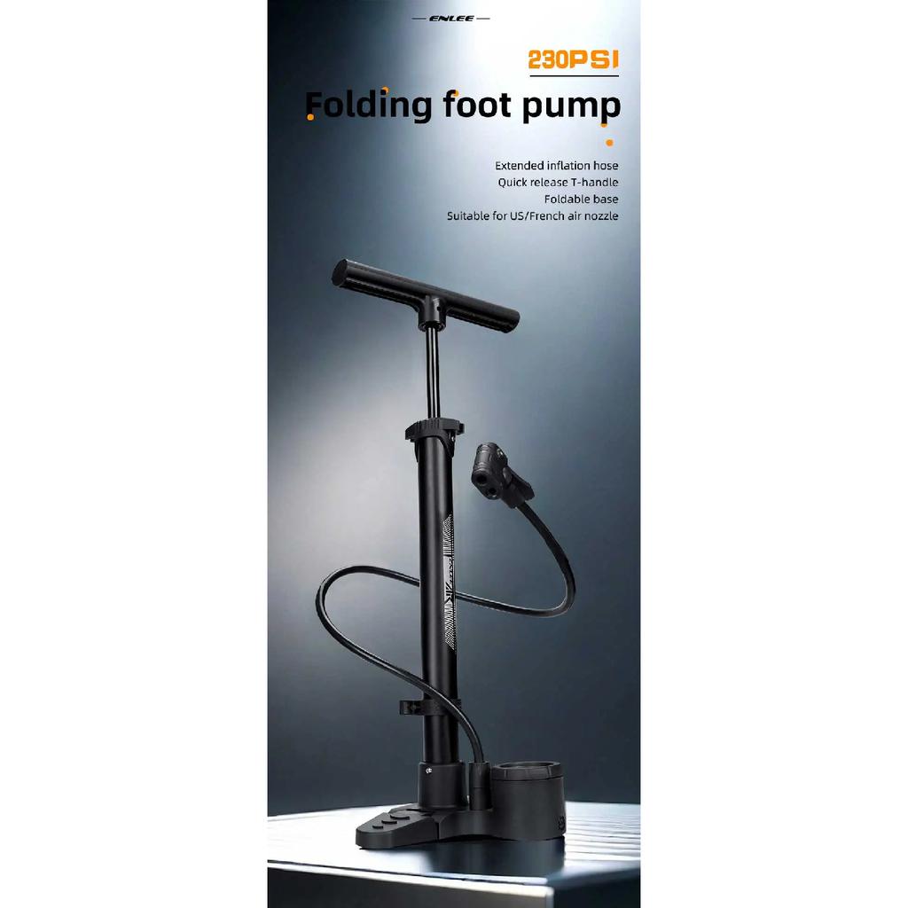 Bicycle Pedal Pump Foldable Base High Pressure Labor-Saving Fast Inflating Beautiful mouth/Law Mouth Universal Cycling Equipment