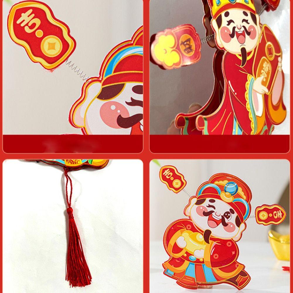 Chinese Style God of Wealth Hanging Ornament New Year Refrigerator Magnet  Home Living Room Decor