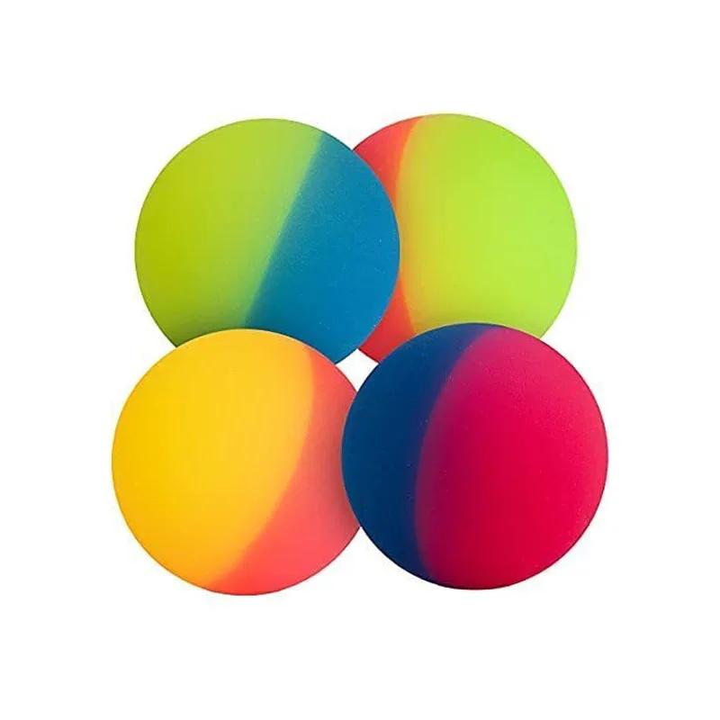 Rainbow Matte Solid Elastic Bouncy Ball Floating Colorful Jump Ball Fun Outdoor Indoor Toy Gift for Kids Toddlers