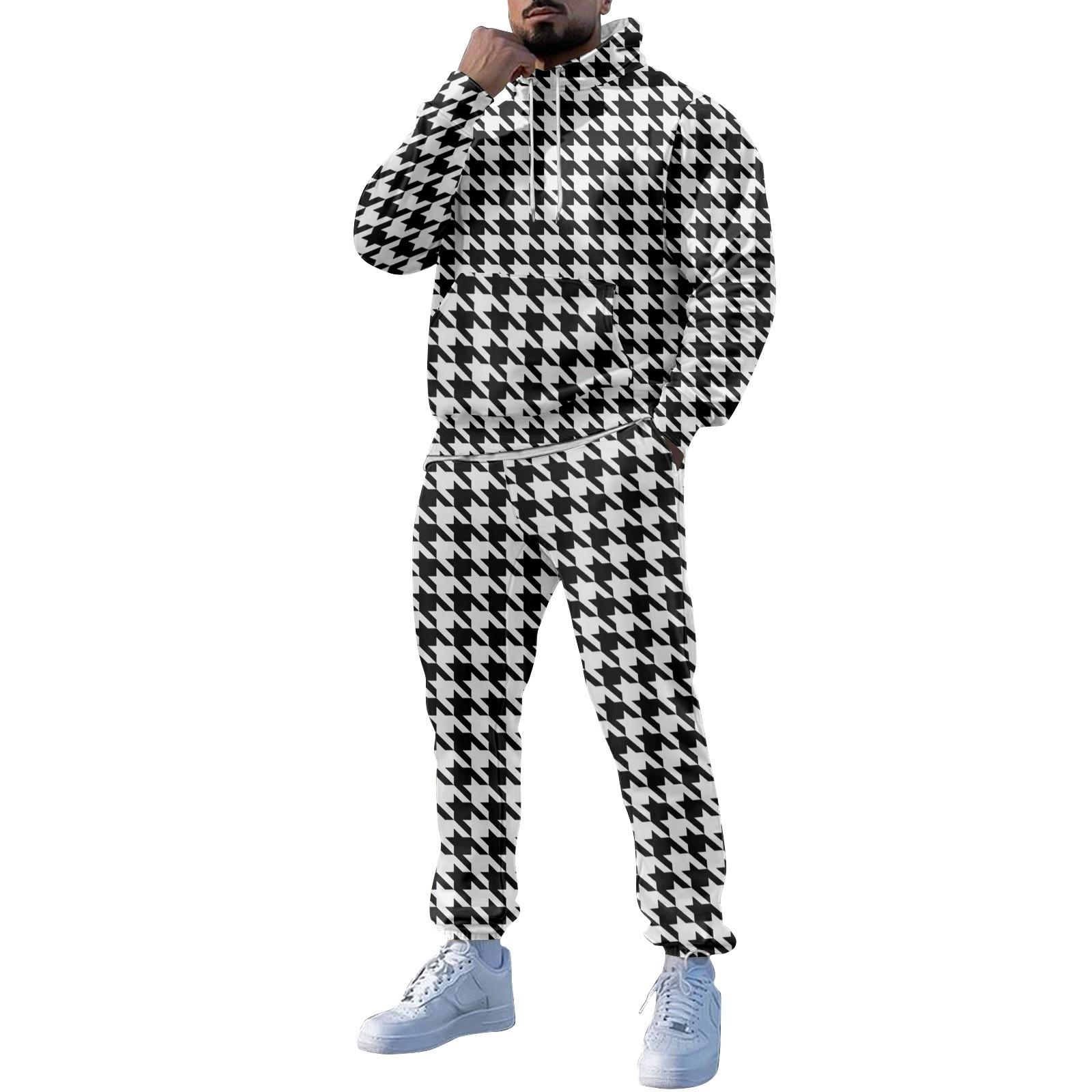 

Чоловічі зимові різдвяні принти з довгими рукавами, світшоти, брючний костюм XXXXXL чорний