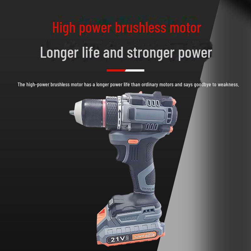 High-Power Rechargeable Brushless Dual-Speed Multi-Function Industrial Electric Hand Drill