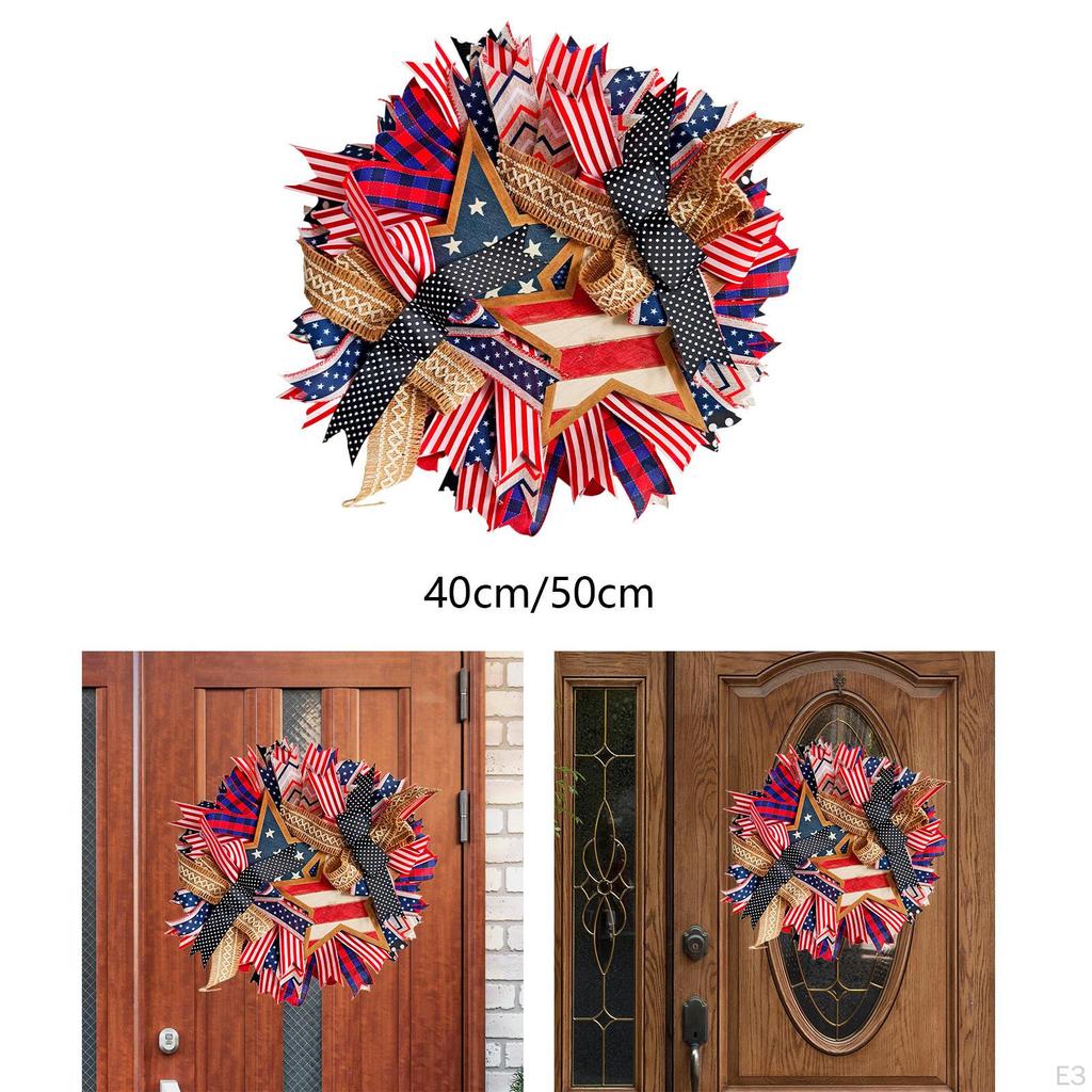Patriotic Wreath Handmade 4TH of July for Festival Window Home Decor
