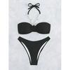 Nuova Moda Hottie Bikini Europeo e Americano Costume da Bagno Sexy con Scollo Spaccato Costume da Bagno Monocolore da Donna
