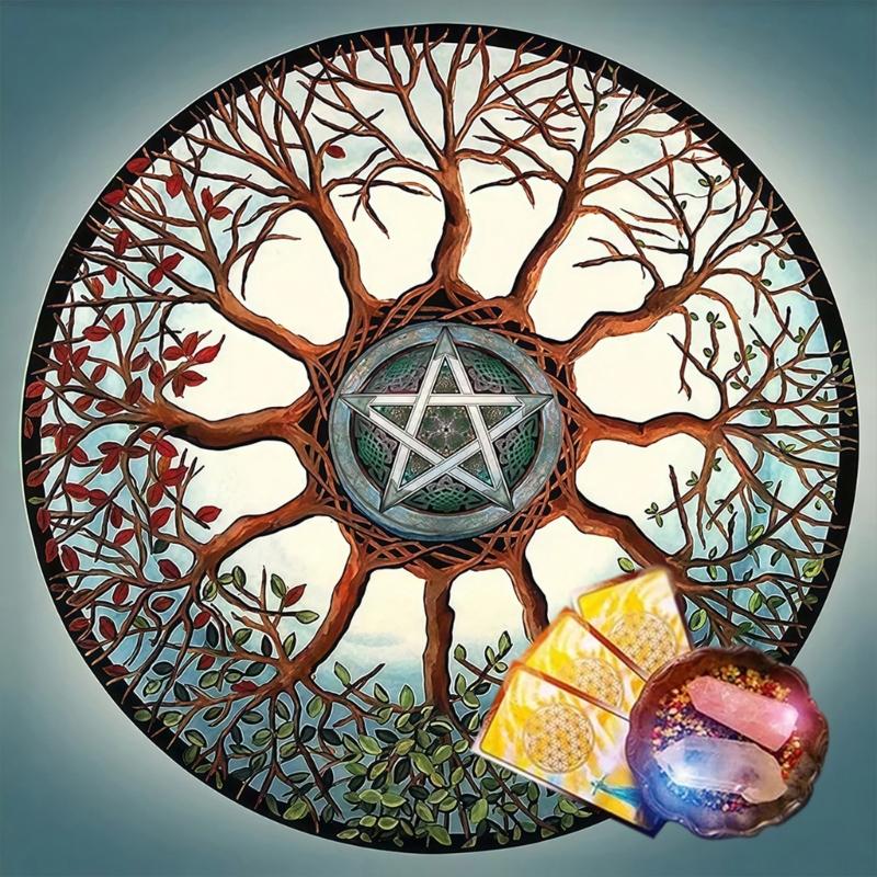 Tree Star Pattern Astrology Tablecloth Tarots Divinations Tablecloth Altars Cloth Divinations Board Game Accessory
