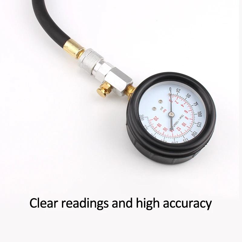 Gasoline Engine Compression Tester Cylinder Pressure Gauge Automobile Motorcycle Petrol Engine Inspection Car Test Manometer Kit