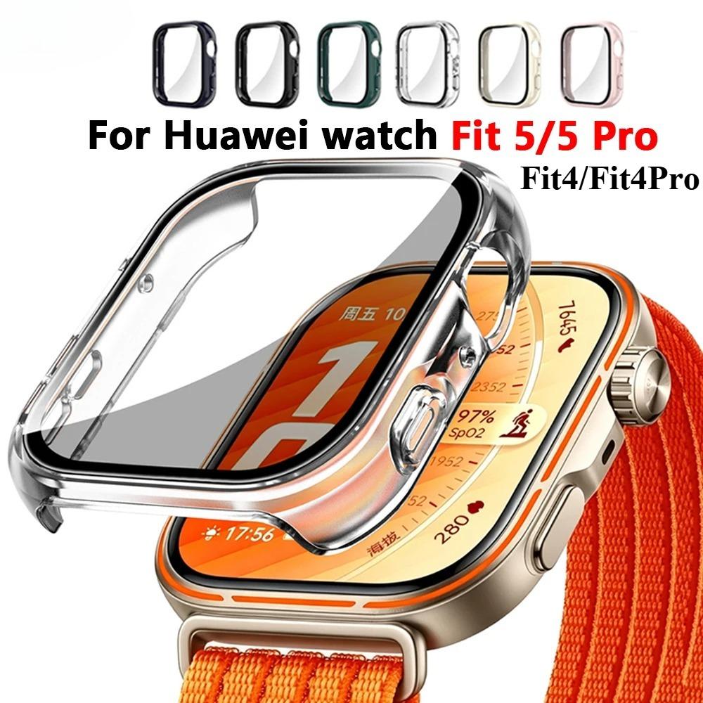 Glass+Case For Huawei Watch Fit 5 Fit4 All-Around Screen Protector Hard PC Bumper Tempered Glass Watch Case Huawei Watch Fit 5 Pro Fit4Pro