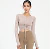 Half Zipper Drawstring Yoga Clothing Women's Tights Sports Yoga Jacket Training Running Fitness Clothing Long Sleeves