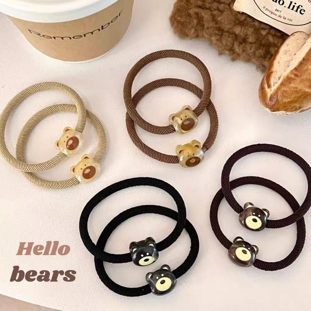Kaffeefarbener Niedlicher Bär Haargummi - Hohe Elastizität, Strapazierfähiges Haarband für Schüler und Freunde