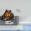 Nativity Scene Sculpture Acrylic Standing Ornament Table Centerpiece Elephant Figurine Hand Carved